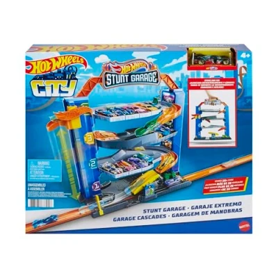 Afbeelding van ​Hot Wheels City Stuntgarage speelset, cadeau idee voor kinderen van 3 tot en met 8 jaar, lift naar hogere verdiepingen, kan aan andere sets worden gekoppeld, GNL70
