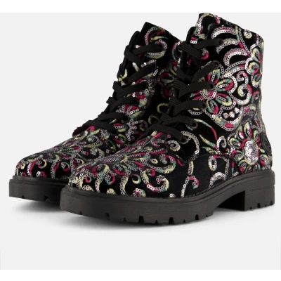 Afbeelding van Rieker Z2841 90 dames veterboots sportief maat 39 zwart