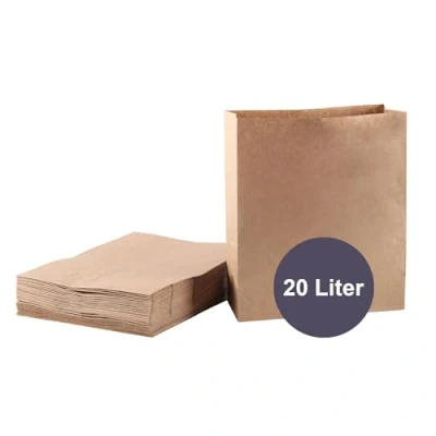 Afbeelding van ZURAS® 50 papieren vuilniszakken 20 l organische afvalzakken voor afvalbakken gemaakt van papier dat natsterk is en scheurbestendig