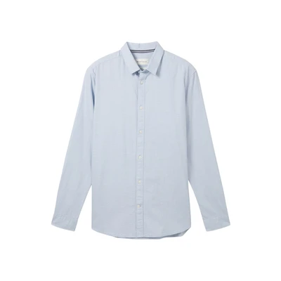 Afbeelding van TOM TAILOR Herenhemd, 24183 Lichtblauw Wit Structuur, S