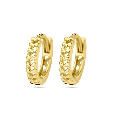 Afbeelding van Klapoorringen Schakel 14K Geelgoud Elegant en Trendy Design