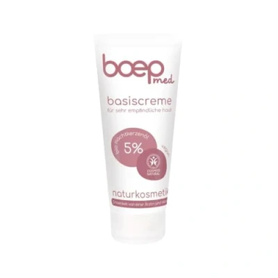 Afbeelding van boep med Basiscrème, PETA Beauty Award voor de beste veganistische gezichtscrème, basisverzorging probleemhuid zoals neurodermitis of rosacea, zeer droge jeukende huid, gecertificeerde