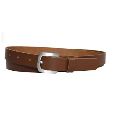 Afbeelding van Vascavi lederen riem echt riem, jeansriem, heupriem, Made in Germany, 2 cm breed en ca. 0,25 dik, lichtbruin, 90 Gesamtlänge 100