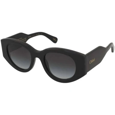 Afbeelding van Chloé Donna CH0251S 001 Occhiali da sole Acetato Nero Grigio Rotonda