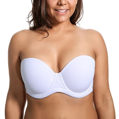 Afbeelding van Delimira Dames Onderdraad Contour Multiway Volledige Dekking Strapless BH Plus Size wit 80F