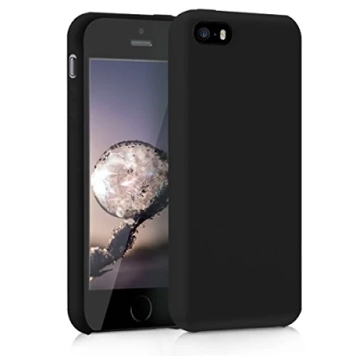 Afbeelding van kwmobile telefoonhoesje geschikt voor Apple iPhone SE (1.Gen 2016) / 5 5S Hoesje met siliconen coating Smartphone case in zwart