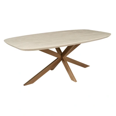 Afbeelding van Starfurn Eettafel Madison 160 cm Deens Ovaal zand/brons Hout