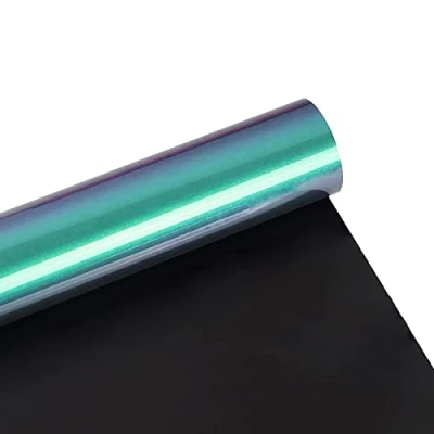 Afbeelding van FOSER Plotterfolie voor textiel, kameleon plotterfolie, 30,5 cm x 1,5 m, warmteoverdracht vinyl, kleurverloopkleuren, strijktransferfolie, doe het zelf T shirt, stoffen (A 06)