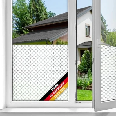 Afbeelding van d c fix Raamfolie, static Ally UV inkijkbescherming, aan beide zijden ondoorzichtig, statisch hechtende folie voor badkamerramen, keuken, glazen deur, melkglasfolie, zichtwerende folie, glasfolie,