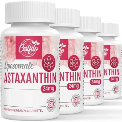 Afbeelding van Liposomaal Astaxanthine Supplement 24MG, Maximale Absorptie, Natuurlijk Antioxidant, Glutenvrij (60 Count (Pack of 4))