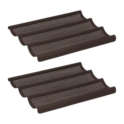 Afbeelding van Lurch FlexiForm Baguette, 585085, set van 2 broodbakvormen voor 3 baguettes (36 cm), 100% BPA vrij platina silicone, bruin