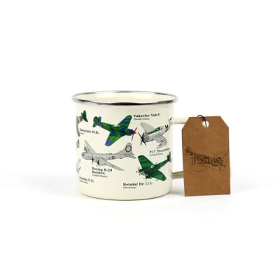 Afbeelding van Gift Republic Vliegtuig Emaille Mok