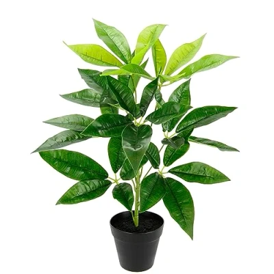 Afbeelding van Kunstbladplant in pot, Schefflera plant, zijdebloemen, Real Touch, kunstplanten, kamerplanten, decoratieve groene zijden kunstbloem, stralingsaralie, kantoorplant,