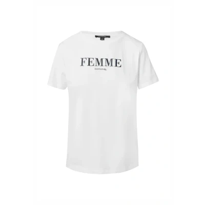 Afbeelding van comma Tshirt print, Dames, Maat: 32, Weiß