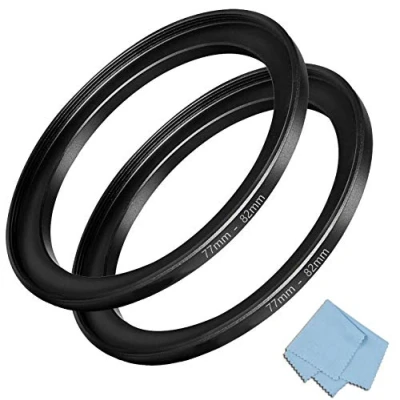 Afbeelding van 77mm 82mm opstapring (77mm Lens tot filter) 2 stuks, KOMET cameralensfilter Step Up Ring Converter Accessoires
