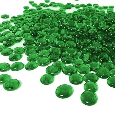 Afbeelding van ARSUK Decoratieve glazen steentjes, afgeronde platte keitjes, vaasvulling, vuurbestendig, voor aquarium, mozaïek, tegels, vazen, handwerk, tuin, bloempotten (170 180 stuks, groen)