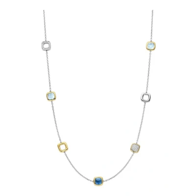 Afbeelding van TI SENTO Dames Ketting 925 zilver Blauw Maat 42 34079DB