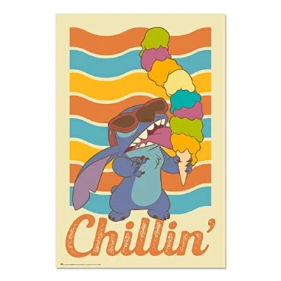 Afbeelding van Grupo Erik Disney Stitch Chillin poster 91,5 x 61 cm opgerold verzonden coole posters kunstposter en prints muurposters