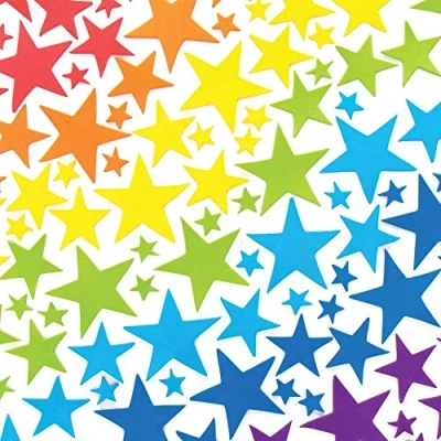 Afbeelding van Baker Ross AX412 Regenboog Ster Glitter Foam Stickers Pak Van 210, Kinderstickers, Ideaal Voor En Knutselprojecten Het Maken Kaarten