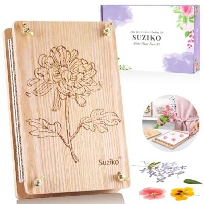 Afbeelding van Suziko Grote bloemenperskit voor volwassenen en kinderen bloemen plantenconserveringsset meet 27,4 x 17,5 cm Kunst ambachten bladpers bloemenpers Geweldig cadeau