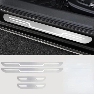 Afbeelding van 4 Stuks Auto Roestvrijstalen Instaplijsten voor BMW X1 (U11) 2022 2023 2024 2025, Rvs Protector Scuff Plate(Silver)