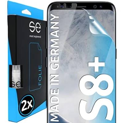 Afbeelding van 3D Screenprotector voor Samsung Galaxy S8 Plus [2 stuks smart engineered] Volledig dekkende, transparante screenprotector, vriendelijk beschermhoesjes, Geen glas maar TPU folie