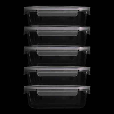Afbeelding van Vershoudbakjes 1040ml glas 5 stuks