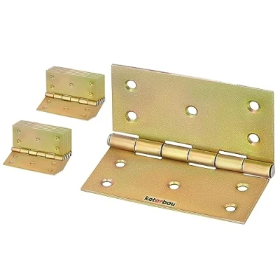 Afbeelding van KOTARBAU® Deurscharnieren, 10 stuks, 100 mm x mm, gerold, verzinkt, geel, antiek, scharnieren, meubelband, deurband, kistenband, kastscharnieren,