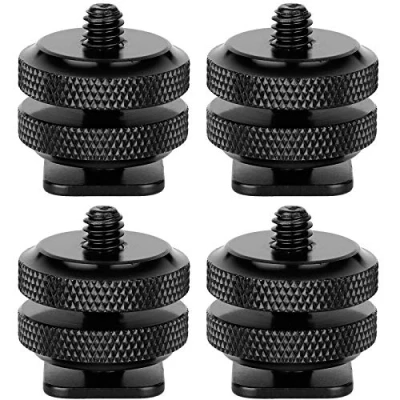 Afbeelding van ChromLives Camera Hot Shoe Mount Adapter w/1/4&quot; 20 Statief Schroef Flash Schoen Monitor Beugel (4 Pack)