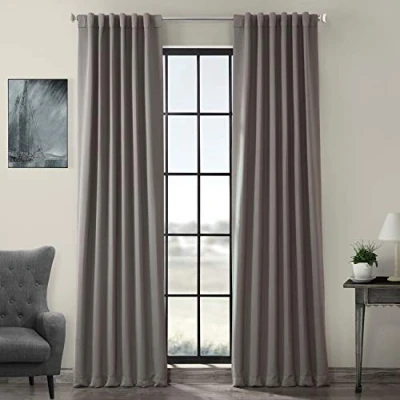 Afbeelding van HPD Half Price Drapes Gordijn voor kamerverduistering 50 x 108 (1 paneel), BOCH 174402 108, neutraal grijs