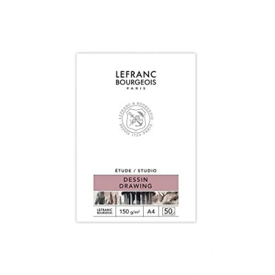 Afbeelding van Lefranc Bourgeois 301334 Studio Zeichenblock 50 Blatt A4, gebunden,150 g/m², feinkörnige Oberfläche zum Zeichnen mit Bleistiften, Kreide, Kohle und anderen Trockentechniken