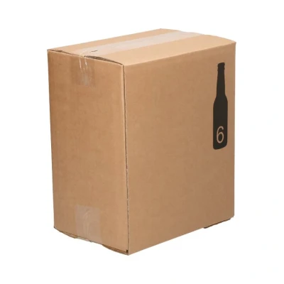 Afbeelding van Bierflesverpakking + Interieur voor 6 flessen 207x137x238mm Bruin