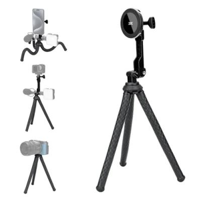 Afbeelding van JJC Magnetisch flexibel statief voor smartphones, actiecamera en compacte spiegelloze camera draagbaar buigbaar octopusstatief vloggen, livestreaming, filmmaker