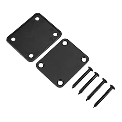 Afbeelding van Gitarren Halsplatte mit Befestigungsschrauben, Verst?rkte Stahllegierung f¨¹r E Bass(Schwarz)