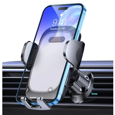 Afbeelding van Mohard Houder voor Mobiele Telefoon, Auto ventilatie, Nooit Wiebelen, 360 Draaibare Telefoonhouder in de Auto, met Verbeterde Ventilatiehaak, 100% Veilige Smartphonehouder, Compatibel iPhone
