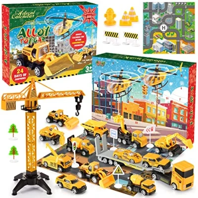 Afbeelding van EUCOCO Adventskalender Voor Kinderen 2024, Speelgoed Vanaf 2 3 4 5 6 Jaar Kerstkalender Van Cadeau Jongens Bouwplaats Klein