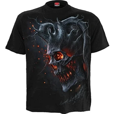 Afbeelding van Spiral Death Embers T shirt zwart 3XL 100% katoen Basics, Horror, Rock wear, Schedels