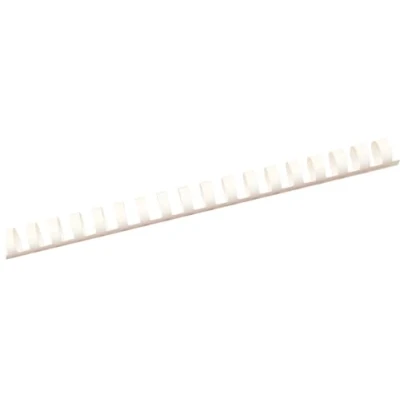 Afbeelding van Albyco Plastic Bindrug, bindringen, 21 ringen, ø 10mm Wit, bindcapaciteit 65 vellen, lengte A4, 100 stuks