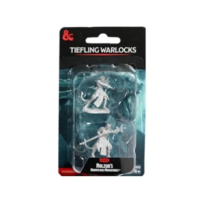 Afbeelding van WizKids D&amp;D Nolzur&#039;s prachtige miniaturen: Tiefling Warlocks Dungeons and Dragons Unpainted Miniatures
