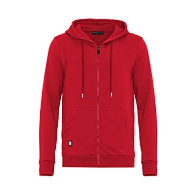 Afbeelding van Redbridge Heren sweatjack met capuchon Zip Hoodie ritssluiting Premium Basic, rood, M