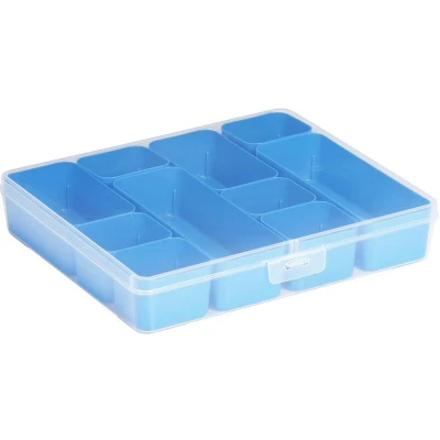 Afbeelding van SUNWARE Q line Mixed Divider Box 3,6 l + 10 Baskets 296 x 250 52mm transparant/blauw