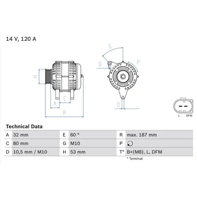 Afbeelding van Bosch Alternator/Dynamo 0 986 046 520