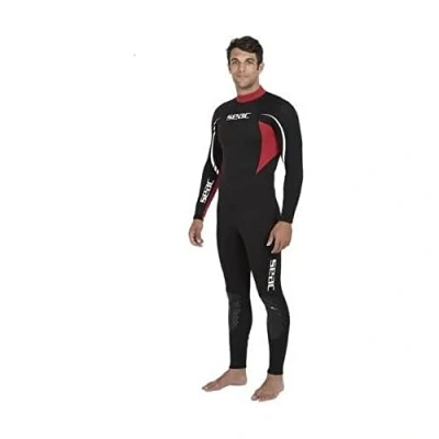 Afbeelding van SEAC Relax Short, Heren, 2,2 mm Neopreen Eendelige Wetsuit voor Snorkelen, Scubaduiken en andere Wateractiviteiten, zwart/Rood, XXL