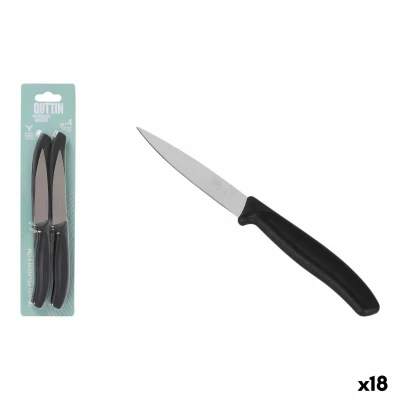 Afbeelding van Schiller messenset Quttin Basic Zwart Zilverkleurig Roestvrij staal 9 cm 4 Onderdelen (18 Stuks)