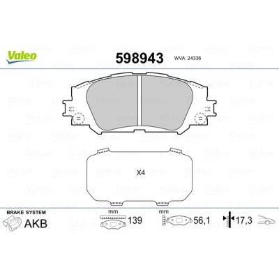 Afbeelding van Valeo Remblokset 598943