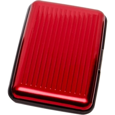 Afbeelding van Aluminium wallet Creditkaart portemonnee RFID kaartbeschermer Pasjeshouder Pasjesbeschermer Rood