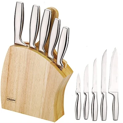 Afbeelding van Keukenmessenset met standaard Feel Maestro MR 1411 Hout