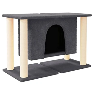 Afbeelding van vidaXL Kattenmeubel met sisal krabpalen 50 cm donkergrijs