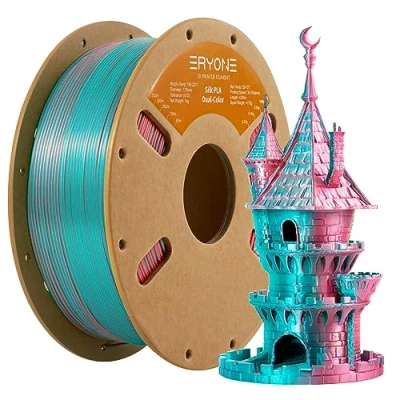 Afbeelding van Eryone Dual tweekleurig PLA filament 1,75 mm, 3D printerfilament, 1 kg spoel +/ 0,03 zijde blauw en groen