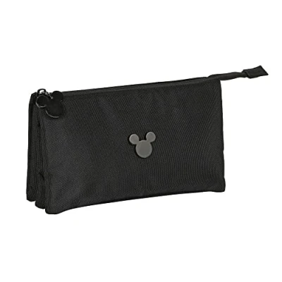 Afbeelding van Pennenetui met 3 vakken Mickey Mouse Clubhouse Premium Zwart (22 x 12 cm)